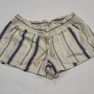 Roxy Blue and White Striped Casual Beach Shorts size M (6-8)